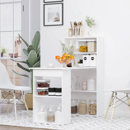 Escritorio de Ordenador Moderno de 120 cm con Estantería, Mesa de Estudio y Estación de Trabajo con 6 Estantes, Blanco