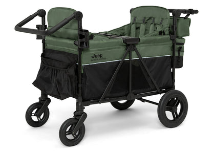 Carrito-Paseador Jeep Wrangler Deluxe para 4 Niños – Capota Desmontable, Bolsa Térmica, Asientos Modulares, Almacenamiento XXL, Ruedas Antipinchazos, Manillares Ajustables