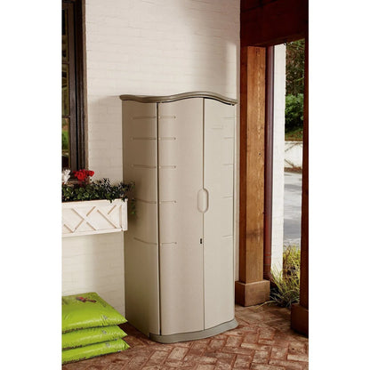 2025 Cobertizo Vertical de Almacenamiento de Resina Rubbermaid Resistente a la Intemperie