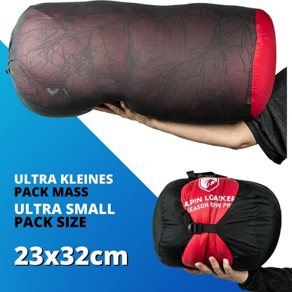 2025 Saco de dormir Alpin Loacker Down Pro 4 estaciones – 1000 g de plumón, -15°C