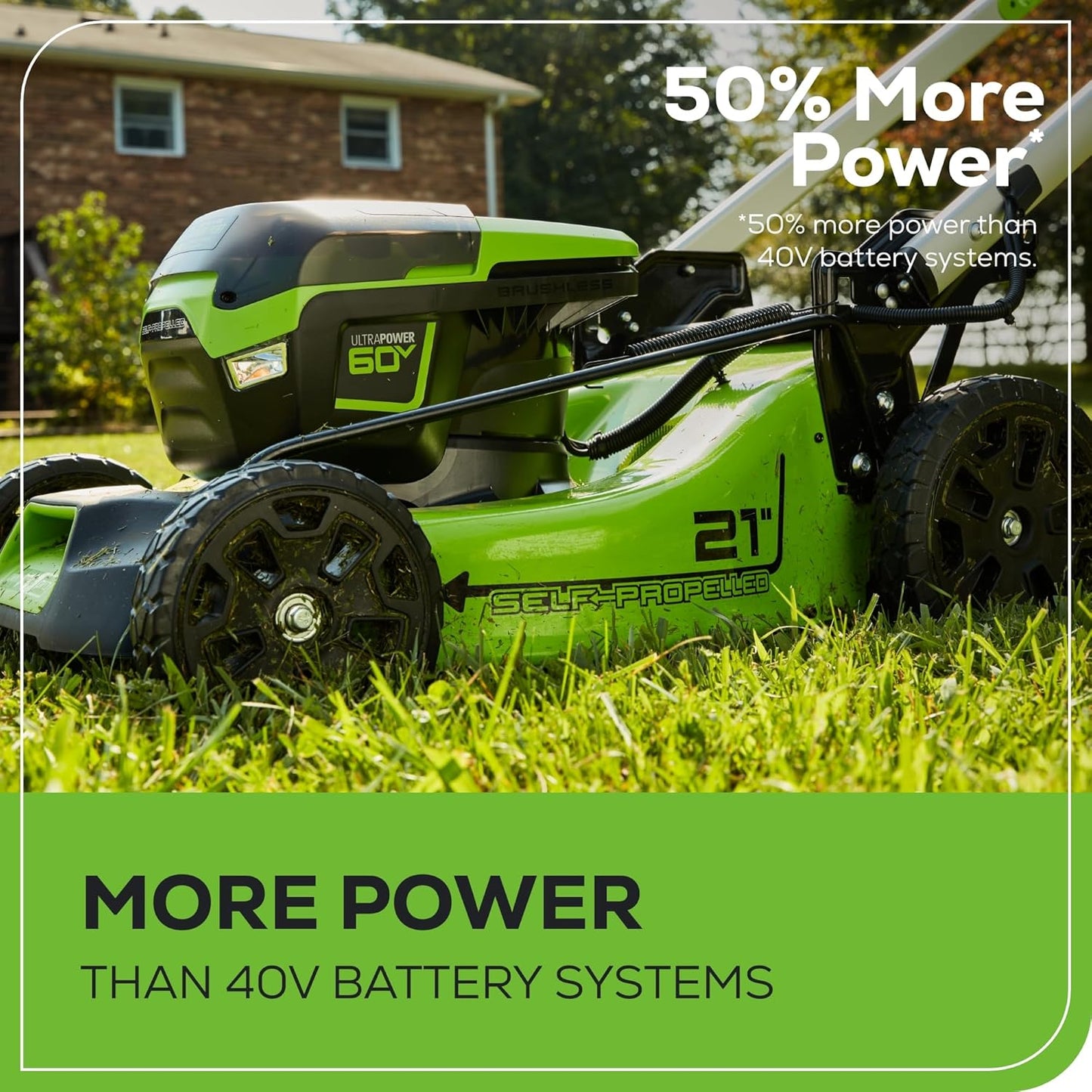 2025 Cortacésped inalámbrico Greenworks 60V 21″ (autopropulsado) con 2 baterías de 4,0 Ah y cargador rápido de doble puerto