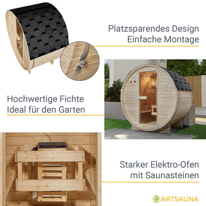 2025 Sauna barril Spitzbergen con estufa de sauna