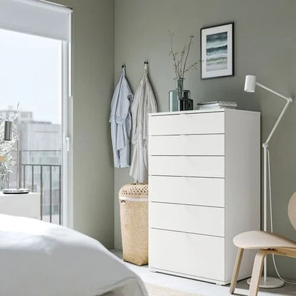 Cómoda VIHALS de 6 cajones de IKEA, color blanco, 70x47x120 cm