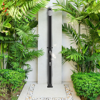 2025 Ducha Solar de Jardín Victoria 20 L Negra con Rociador Lluvia, Regulador de Temperatura y Ducha para Pies