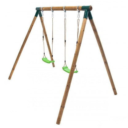 Columpio Doble De Madera Redonda Masgames Kibo Xl