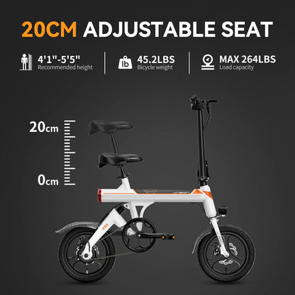 Bicicleta eléctrica EB3 para adultos, velocidad hasta 34 km/h, motor potente de 500W, batería de 270Wh, suspensión trasera, 3 niveles de asistencia, bicicleta plegable de 14 pulgadas para adultos y adolescentes, conforme a UL2849