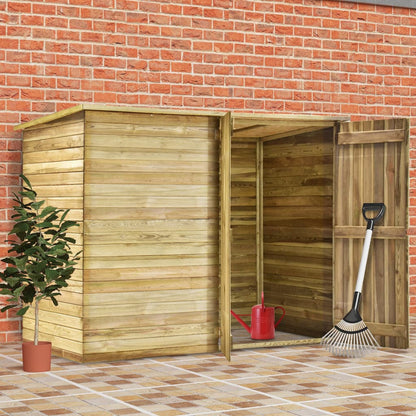 2025 Cobertizo para jardín de madera pino impregnada 232x110x170 cm v6133