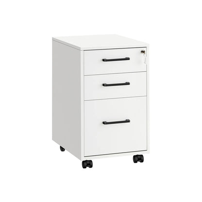 Archivador Móvil SONGMICS con Ruedas y Cerradura – Mueble de Oficina para Carpetas Colgantes A4/Legal/Carta, Estilo Industrial, Marrón Rústico y Negro