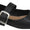 City Classified DISH-H Black Women Casual Ballet Flats Gold Buckled Mary Jane PU Faux Leather Comfortable Slip-On Shoes - Accent Foot Fashions