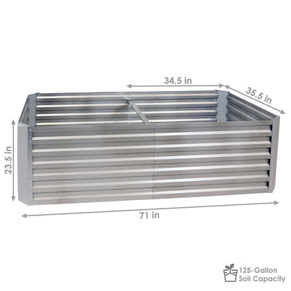 2025 Cama Elevada Rectangular para Jardín Sunnydaze de Acero Galvalume - 180 cm