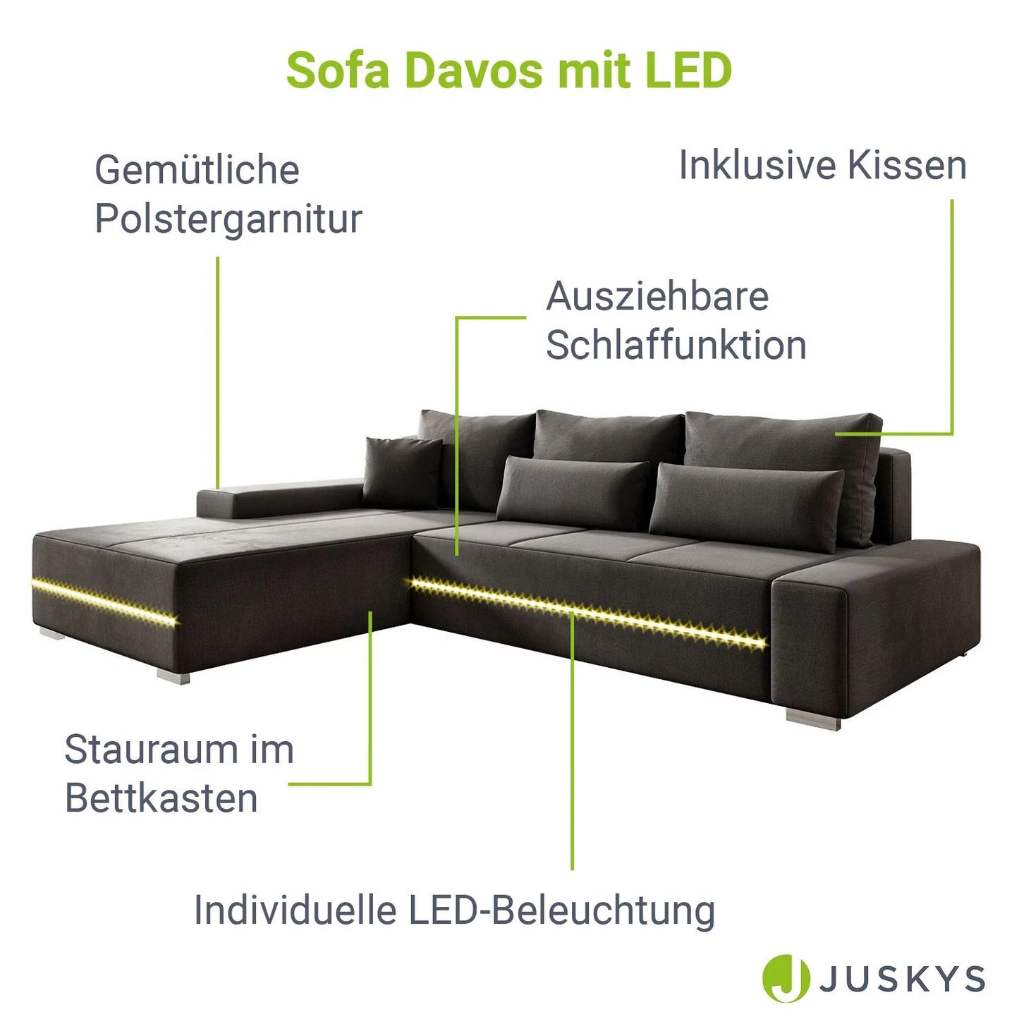 2025 Sofá Davos con LED