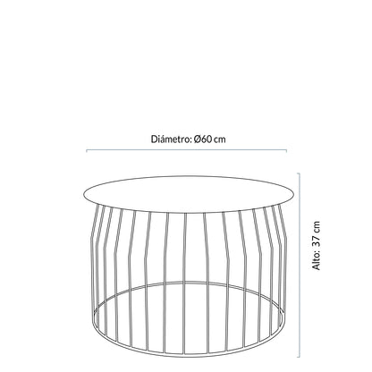 2025 Mesa de Centro Wire DIAM 60 Negro