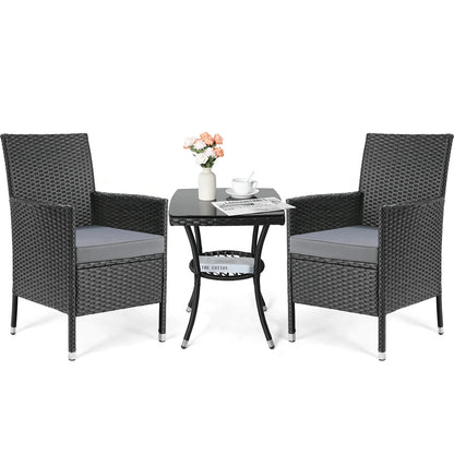2025 Conjunto de muebles de jardín de ratán de 3 piezas – Elegante conjunto de asientos para balcón, terraza y jardín