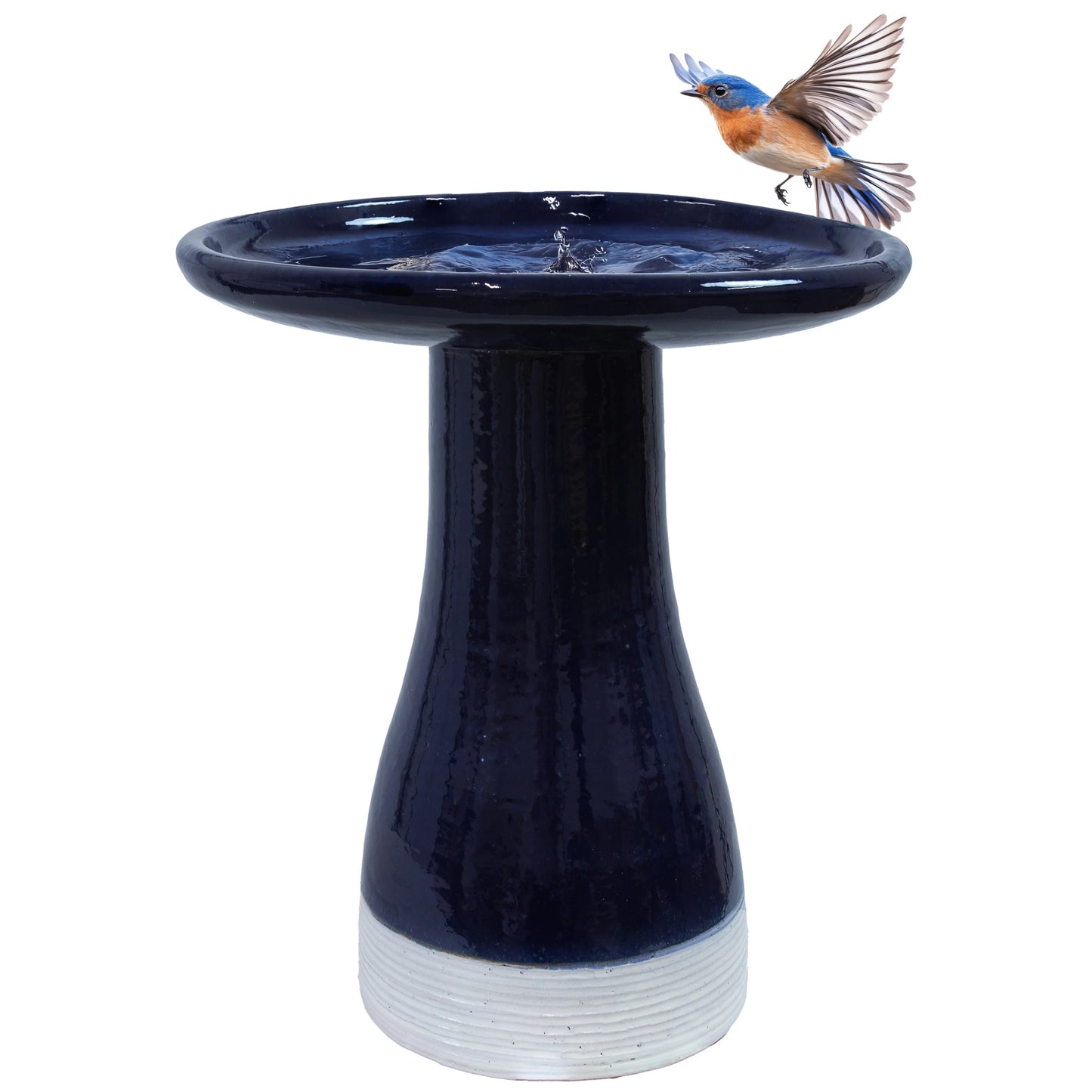 2025 Baño para Pájaros de Exterior Bicolor de Cerámica Esmaltada Sunnydaze