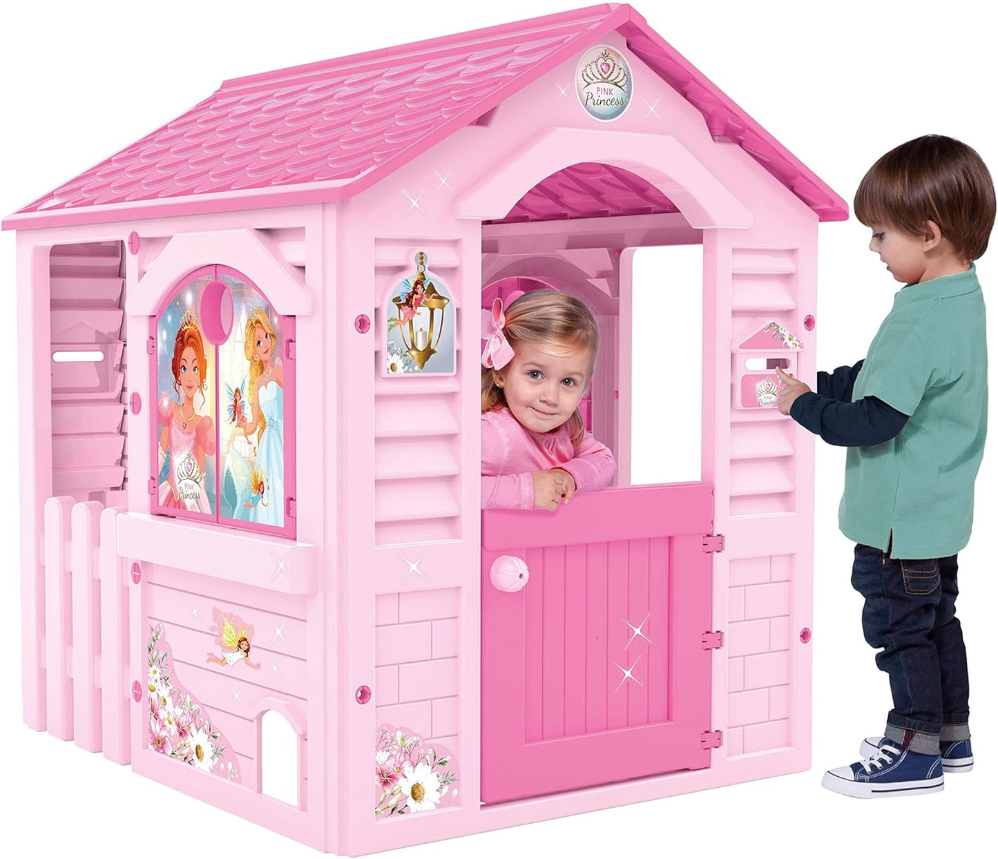 Chicos - Country Cottage Children's Outdoor and Indoor Cottage, Made of Durable and Durable Plastic, White, Unique, Measures 84 x 103 x 104 cm (89607)