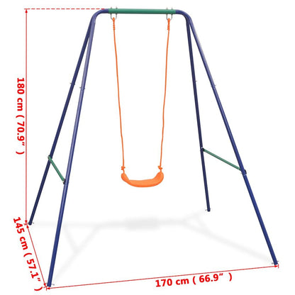 Columpio Individual Y Columpio Para Niños 2 En 1 Naranja Vidaxl