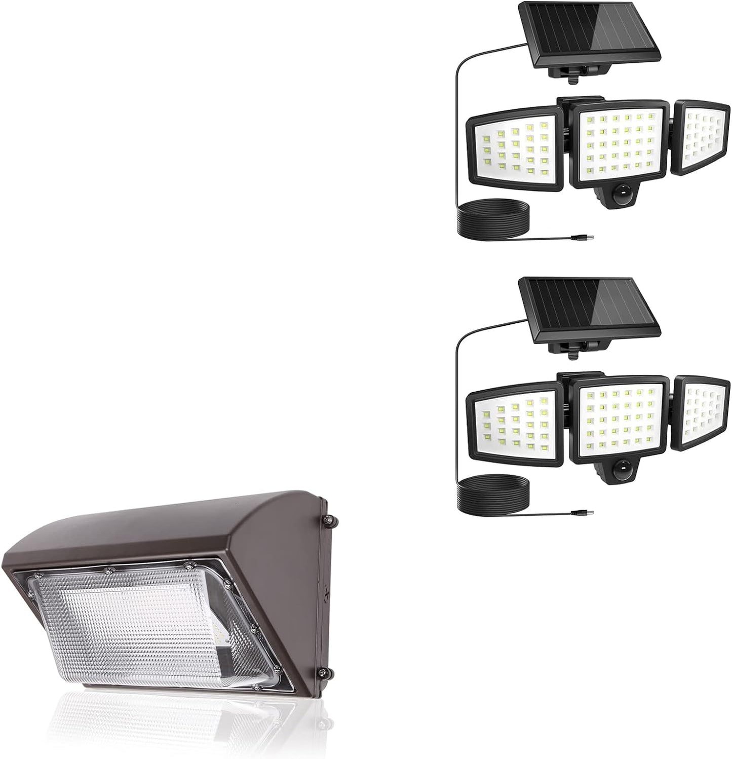 2025 Lote de 2 Focos Solares WL5000 LE con Detector de Movimiento, Iluminación Exterior Segura