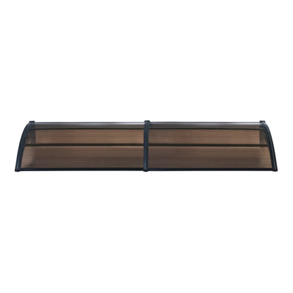 2025 Marquesina de diseño para puerta de entrada, marquesina de bienvenida resistente a la intemperie 200 x 100 cm, negro y marrón
