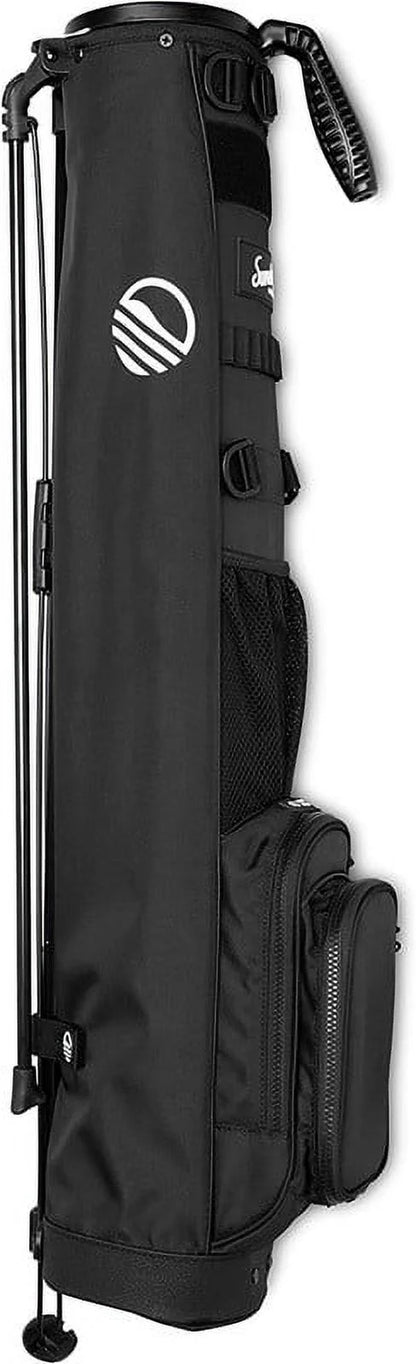 Bolsa de golf Sunday Golf Loma XL - Ligera, con bandolera y función de soporte - Fácil de transportar para pitch & putt - Bolsa con soporte para práctica, campo par 3 y ejecutivo, 1,5 kg (Negro mate)