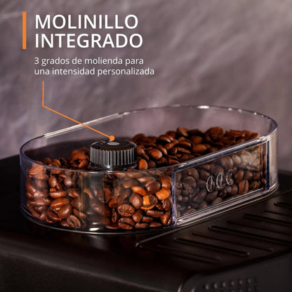 2025 Krups Essential - Cafetera súper automática, 15 Bares de presión, Molinillo cónico de Metal, con selección de cantidad e Intensidad de café, 1.7 l, 1 Cups, Acero, Pantalla LCD + Acc. Leche