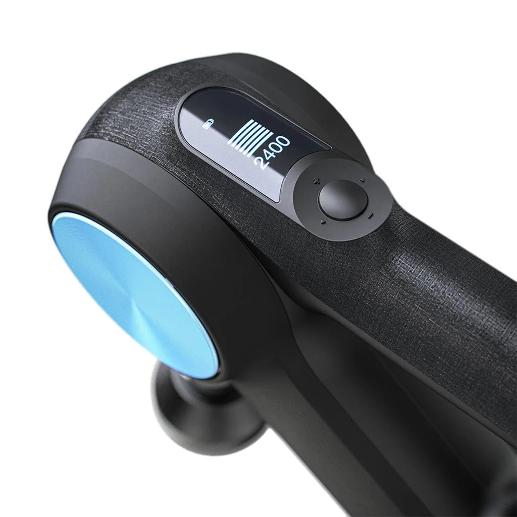 2025 Theragun PRO – Pistola de Masaje de Percusión Profesional, Silenciosa y Potente con Pantalla OLED y Baterías Recargables