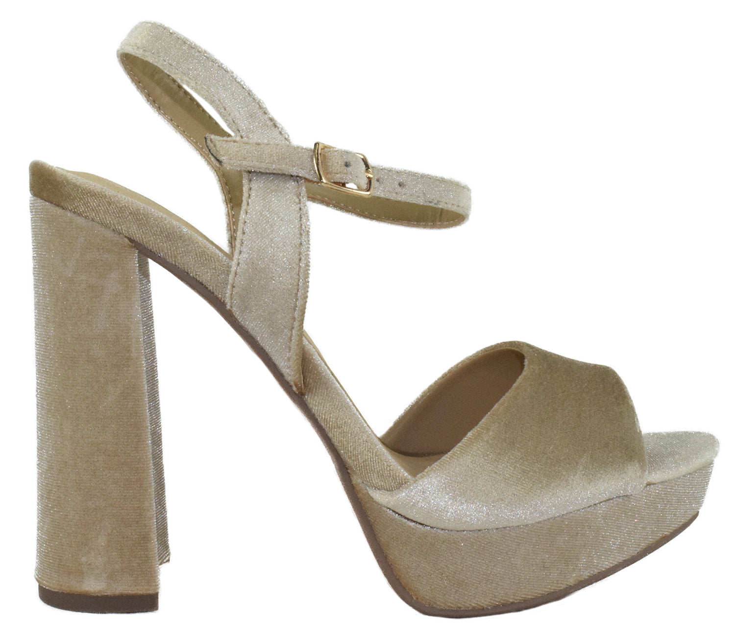 Delicious FOREST-S Wheat Women Platform Dress Sandals Peep Toe Ankle Strap High Heel Faux Suede Formal Evening Heels - Accent Foot Fashions