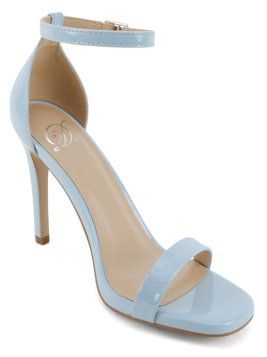 Delicious JAIDEN-S Blue Women Ankle Strap Stiletto High Heel Open Toe Dress Sandals Faux Leather - Accent Foot Fashions