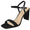 Delicious VESTIA-H Black Women Thick High Heel Sandals Ankle Strap Open Peep Toe Faux Vegan Block Heels Stylish Dress Shoes - Accent Foot Fashions