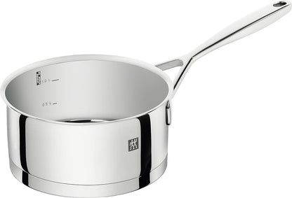 ZWILLING 5-Piece Cookware Set, 4 Lids, Suitable for Induction, Stainless Steel, Passion, Bright Grey, Diameter 16 cm, Diameter 20 cm, Diameter 24 cm, Diameter 28 cm