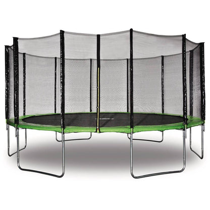 Cama Elástica "yoopi" - Ø 4.90 M - Verde - Con Red + Escalera + Funda + Kit De Anclaje
