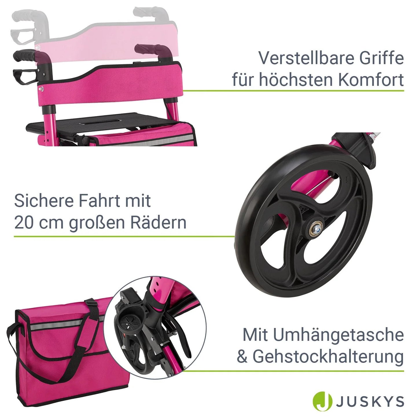 2025 Andador de aluminio Vital con asiento – Ligero, plegable y seguro