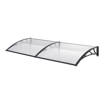 2025 Marquesina de diseño para puerta de entrada, marquesina de bienvenida resistente a la intemperie 200 x 100 cm, negro y transparente