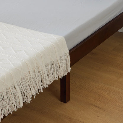 2025 Estructura de cama individual de madera con acabado marrón – diseño robusto y sencillo, 197,2 x 96,5 x 30,5 cm – ideal para habitación infantil.