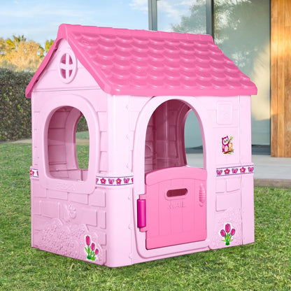 Feber - Fantasy House, Casita Infantil de Juegos con Puerta Abatible, Jugar al Aire Libre o en Casa, Resistente y de Fácil Montaje, para Niños de 2 a 6 años, Famosa (800010237), Versión previa