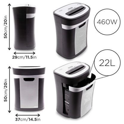 2025 Duronic Trituradora PS581, corte cruzado, hasta 15 hojas, destructora de documentos compacta y robusta, para uso doméstico y oficina