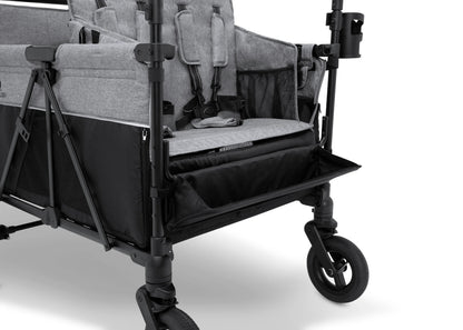 Carrito-Paseador Jeep Wrangler Deluxe para 4 Niños – Capota Desmontable, Bolsa Térmica, Asientos Modulares, Almacenamiento XXL, Ruedas Antipinchazos, Manillares Ajustables