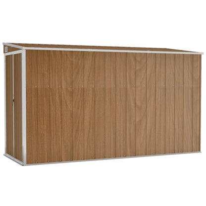 2025 Cobertizo jardín pared acero galvanizado marrón 118x288x178 cm v3033