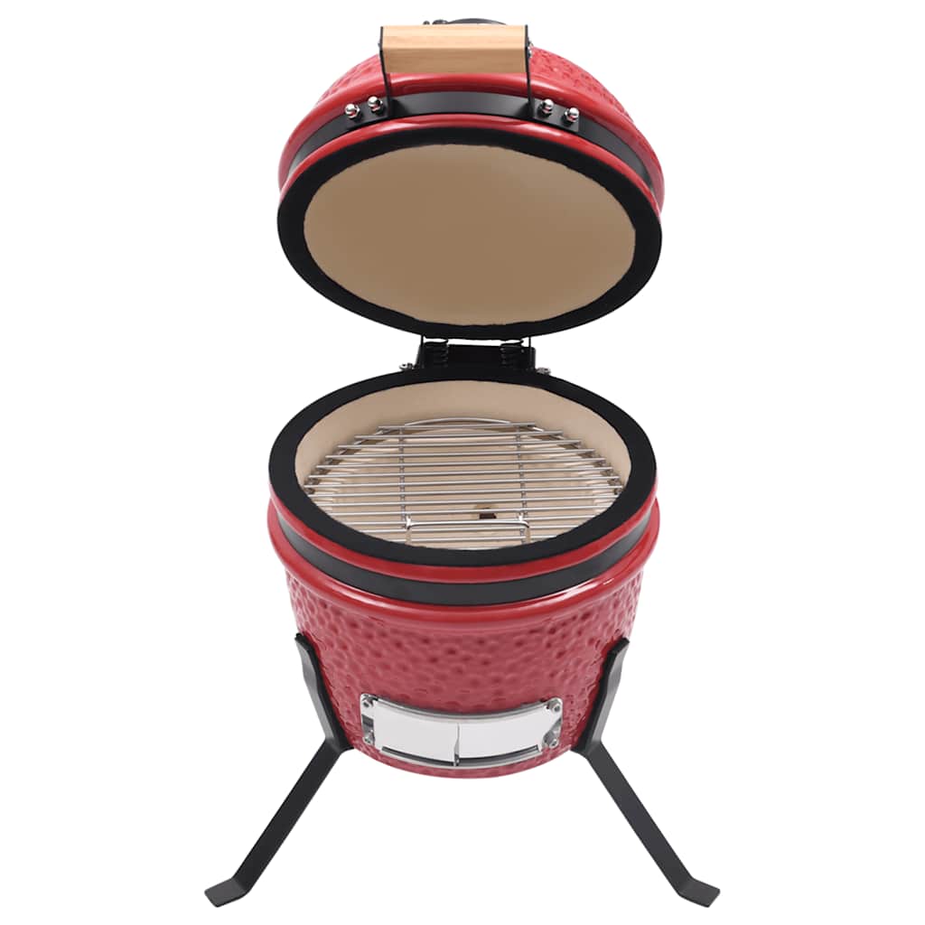 2025 Parrilla y ahumador Kamado de cerámica 56 cm con indicador de temperatura rojo BBQ