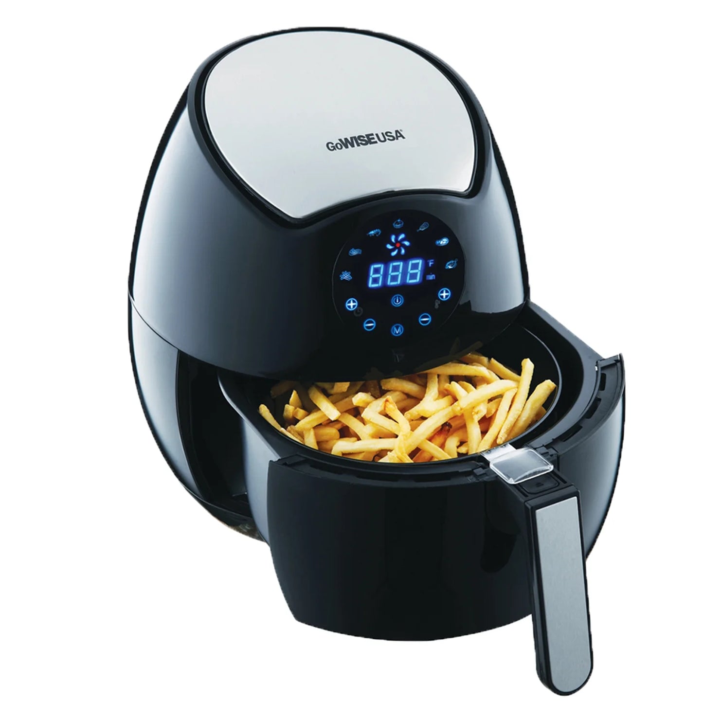 Freidora de aire eléctrica GoWISE USA GW22621 de 4.ª generación, color negro, 3,7 cuartos de galón, 1400 W, nueva
