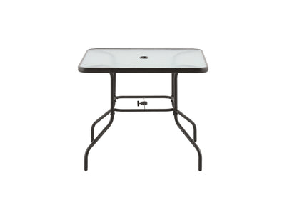 2025 Juego de comedor exterior Mainstays Albany Lane de 6 piezas con sombrilla, acero, rojo