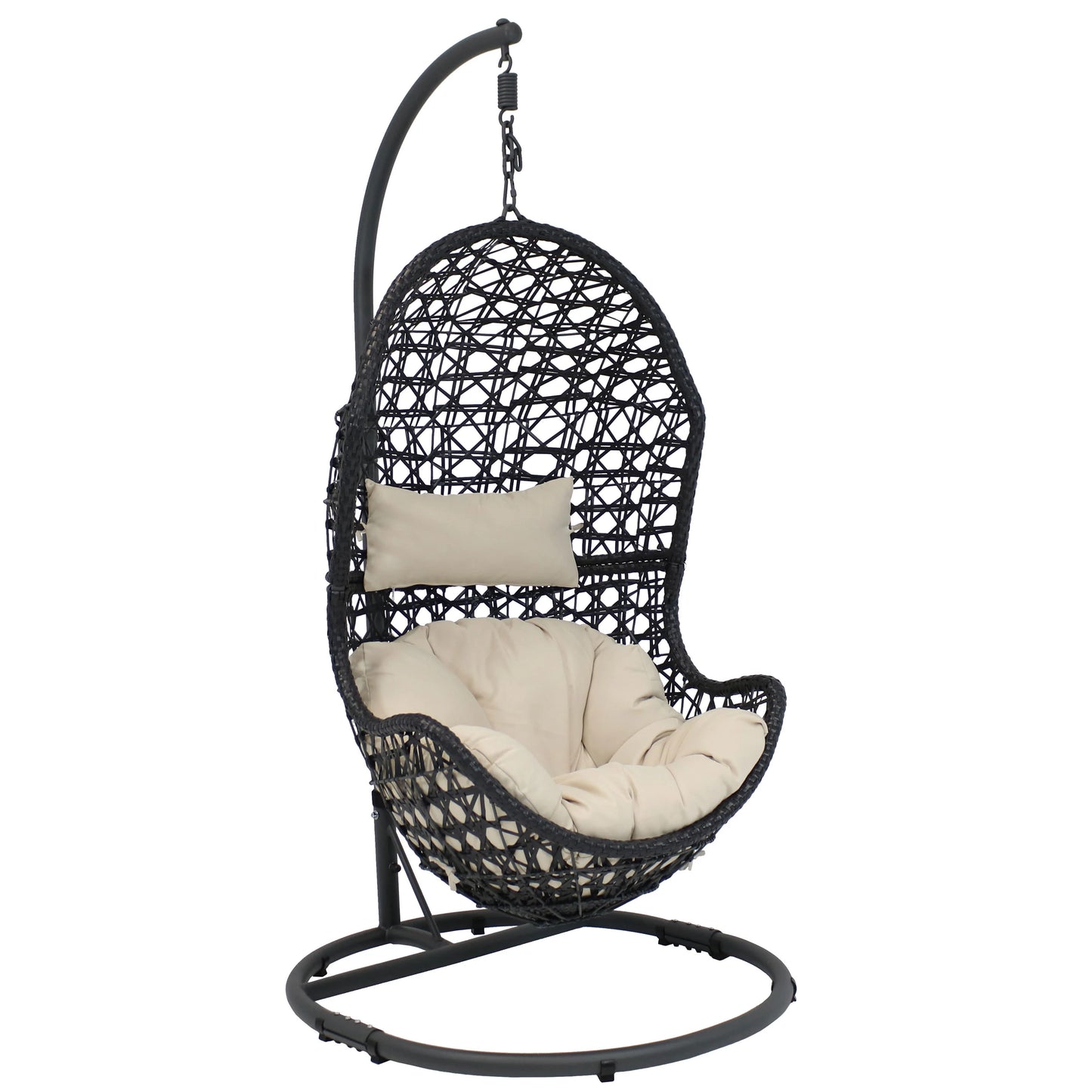 2025 Silla Colgante Tipo Huevo Sunnydaze Cordelia con Estructura de Acero y Cojín