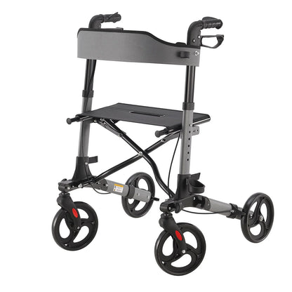 2025 Andador de aluminio Vital con asiento – Ligero, plegable y seguro