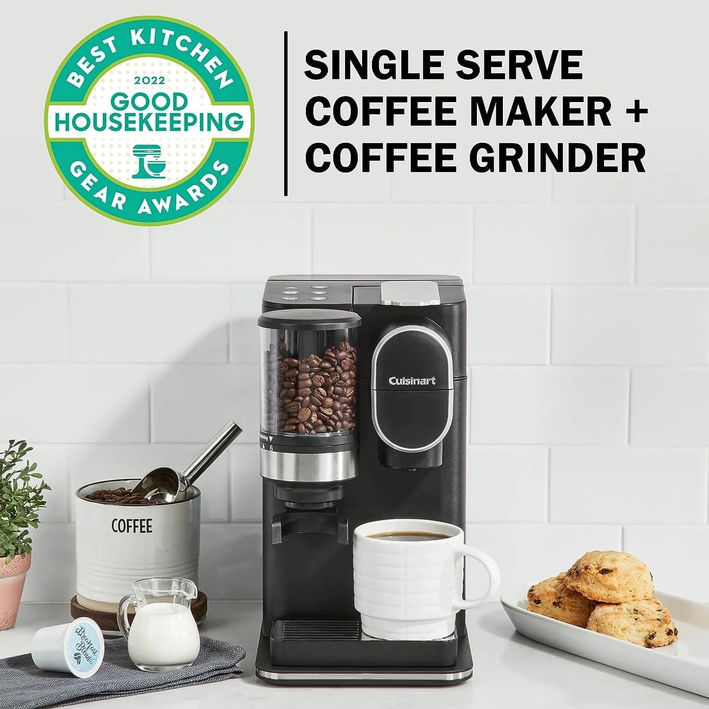 2025 Cafetera de una sola porción Cuisinart + Molinillo de café