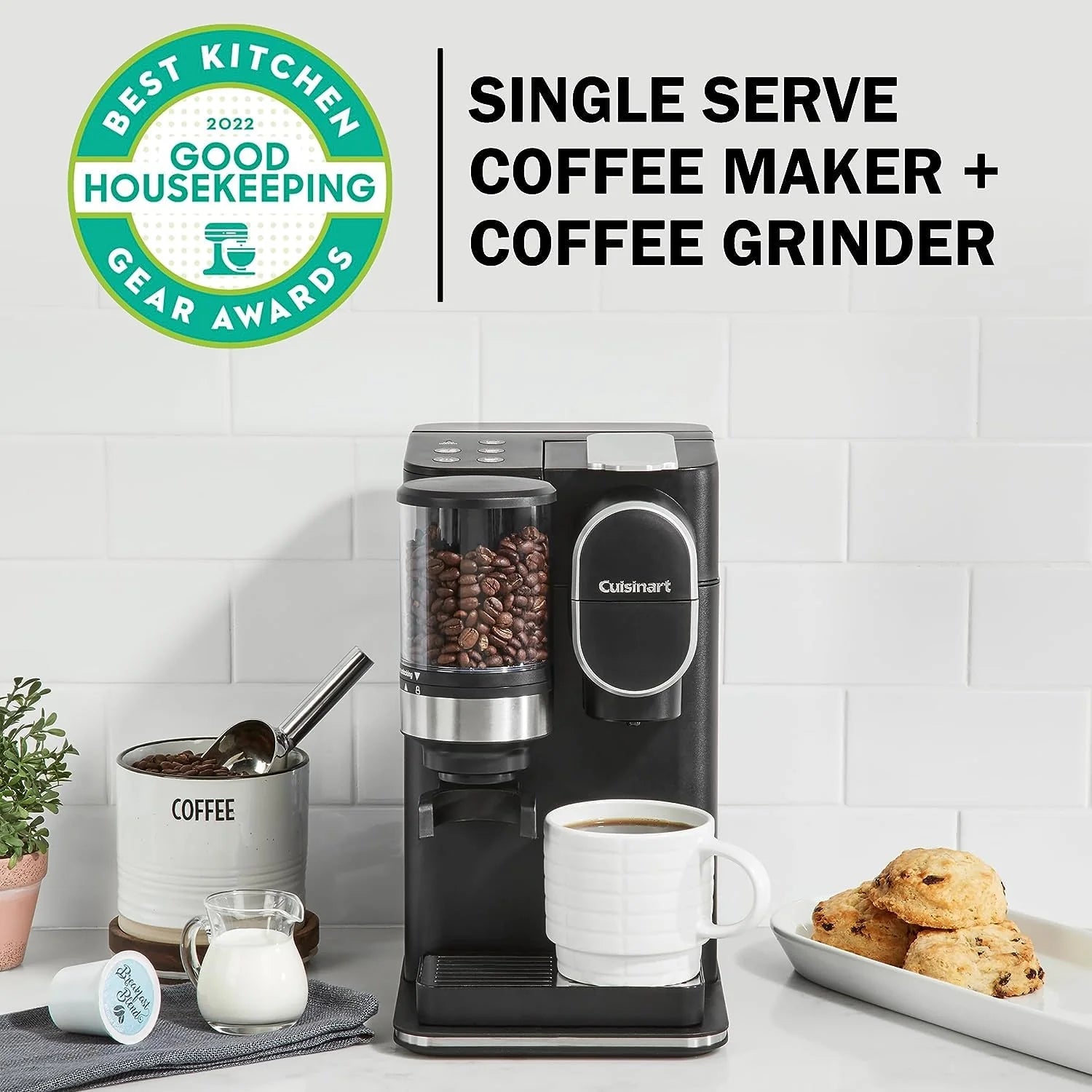 2025 Cafetera de una sola porción Cuisinart + Molinillo de café