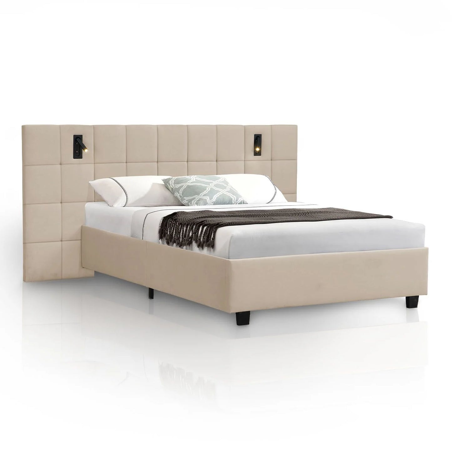 2025 Cama tapizada en terciopelo Luzano