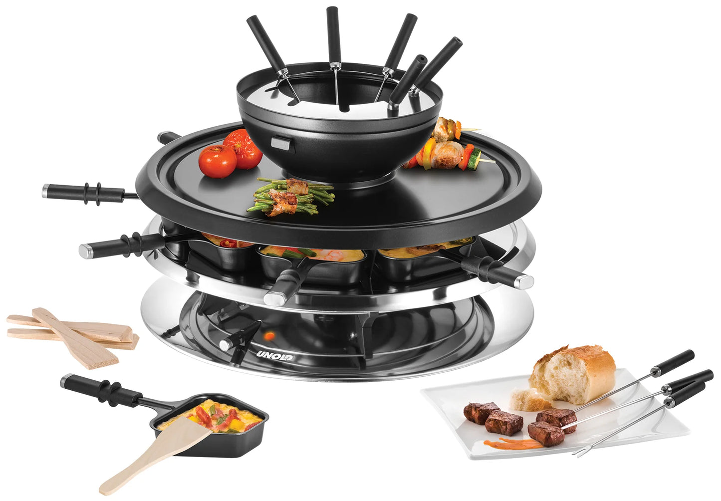 2025 Raclette Multi 4 en 1 con libro de recetas