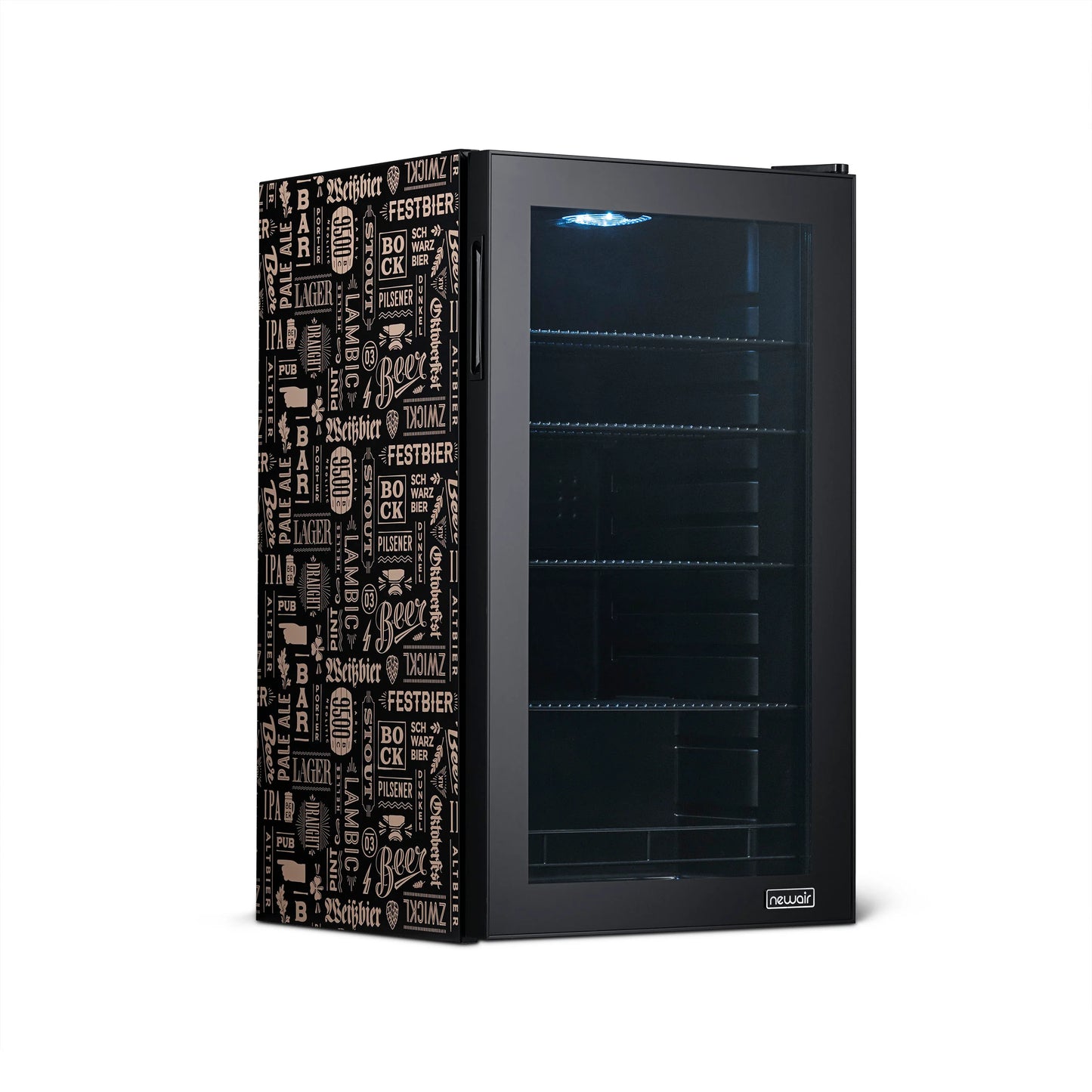 2025 Newair® Refrigerador de Bebidas Independiente "Cervezas del Mundo" – 126 Latas – 18,5"