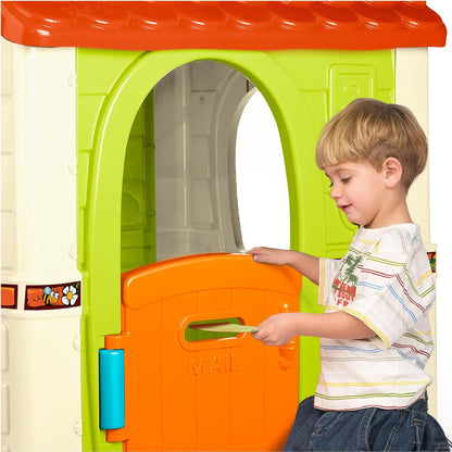 Feber - Fantasy House, Casita Infantil de Juegos con Puerta Abatible, Jugar al Aire Libre o en Casa, Resistente y de Fácil Montaje, para Niños de 2 a 6 años, Famosa (800010237), Versión previa