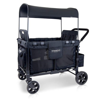 2025 Carro Multifuncional para Bebé, Cochecito Plegable para Cuatro Pasajeros con Capota Reversible y Removible, y Sillas para hasta 4 Niños Pequeños, Color Azul Marino