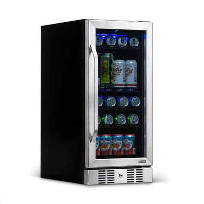 2025 Newair® Refrigerador de Bebidas Empotrable de Acero Inoxidable - 96 Latas - 15”